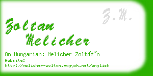zoltan melicher business card